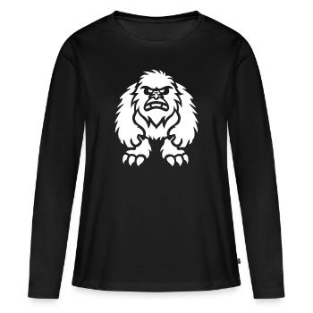 Yeti - T-shirt manches longues Premium bio Femme - noir - Devant - Julia (174cm)