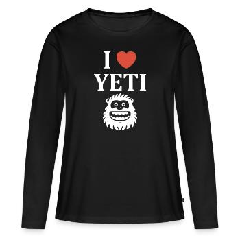 Yeti - T-shirt manches longues Premium bio Femme - noir - Devant - Julia (174cm)