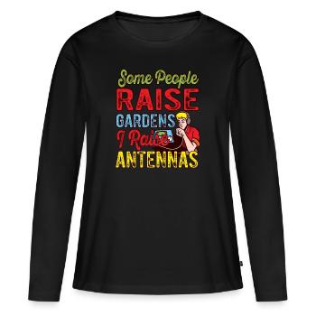 Amateurfunk I Antennen aufstellen Amateurfunk - Frauen Premium Bio Langarmshirt - Schwarz - Vorne - Julia (174cm)