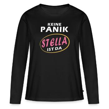 PAS DE PANIQUE STELLA EST LÀ - T-shirt manches longues Premium bio Femme - noir - Devant - Julia (174cm)