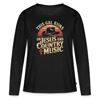 Your Faith and Music Style - Women's Premium Organic Long Sleeve Shirt - black - Front - Julia (174cm)
