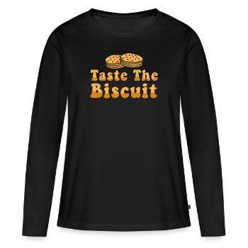 Taste The Biscuit Taste The Goodness - Women's Premium Organic Long Sleeve Shirt - black - Front - Julia (174cm)