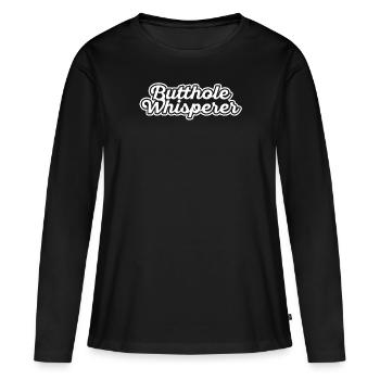 Arschloch-Flüsterer - Frauen Premium Bio Langarmshirt - Schwarz - Vorne - Julia (174cm)