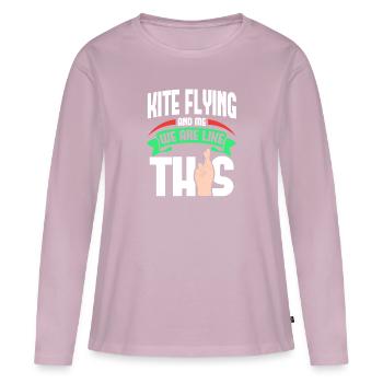 Kite Flying Me sind wie - Frauen Premium Bio Langarmshirt - Altrosa - Vorne - Julia (174cm)