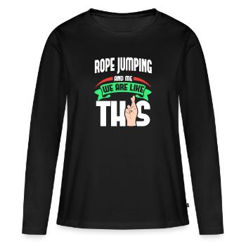 Rope Jumping Me sont comme - T-shirt manches longues Premium bio Femme - noir - Devant - Julia (174cm)