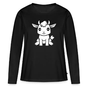 Bouc - T-shirt manches longues Premium bio Femme - noir - Devant - Julia (174cm)