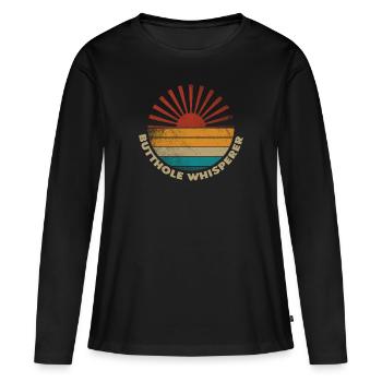 Arschloch-Flüsterer - Frauen Premium Bio Langarmshirt - Schwarz - Vorne - Julia (174cm)