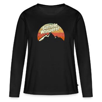 Arschloch-Flüsterer - Frauen Premium Bio Langarmshirt - Schwarz - Vorne - Julia (174cm)