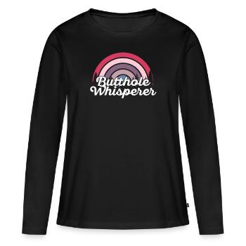 Arschloch-Flüsterer - Frauen Premium Bio Langarmshirt - Schwarz - Vorne - Julia (174cm)