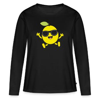 Lemon - Women's Premium Organic Long Sleeve Shirt - black - Front - Julia (174cm)