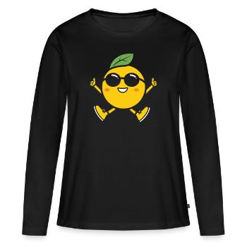 Lemon - Women's Premium Organic Long Sleeve Shirt - black - Front - Julia (174cm)