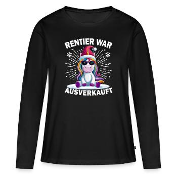 Renne a été vendu Licorne Noël - T-shirt manches longues Premium bio Femme - noir - Devant - Julia (174cm)