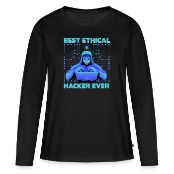 Cybersicherheitsexpertise von ethischen Hackern - Frauen Premium Bio Langarmshirt - Schwarz - Vorne - Julia (174cm)