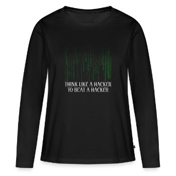 Cybersicherheitsexpertise von ethischen Hackern - Frauen Premium Bio Langarmshirt - Schwarz - Vorne - Julia (174cm)