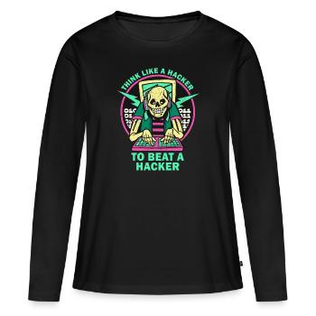 Cybersicherheitsexpertise von ethischen Hackern - Frauen Premium Bio Langarmshirt - Schwarz - Vorne - Julia (174cm)