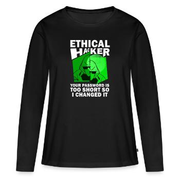 Cybersicherheitsexpertise von ethischen Hackern - Frauen Premium Bio Langarmshirt - Schwarz - Vorne - Julia (174cm)