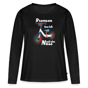 Je freine avec mon nez - T-shirt manches longues Premium bio Femme - noir - Devant - Julia (174cm)