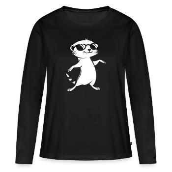 suricate - T-shirt manches longues Premium bio Femme - noir - Devant - Julia (174cm)