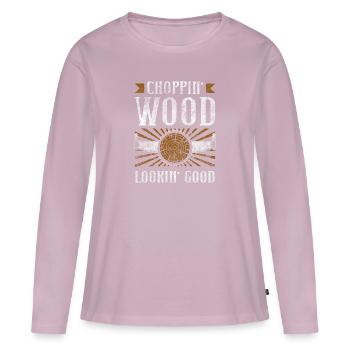 Chopping wood looks good - Women's Premium Organic Long Sleeve Shirt - dusky pink - Front - Julia (174cm)