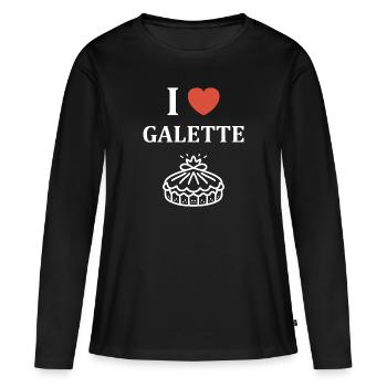Pfannkuchen - Frauen Premium Bio Langarmshirt - Schwarz - Vorne - Julia (174cm)