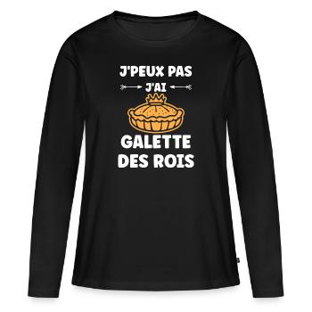 Pfannkuchen - Frauen Premium Bio Langarmshirt - Schwarz - Vorne - Julia (174cm)