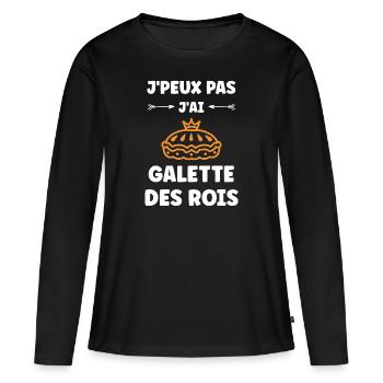 Pfannkuchen - Frauen Premium Bio Langarmshirt - Schwarz - Vorne - Julia (174cm)