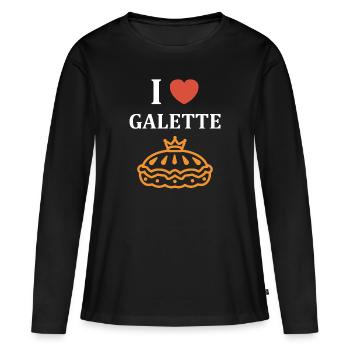Pfannkuchen - Frauen Premium Bio Langarmshirt - Schwarz - Vorne - Julia (174cm)