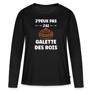 Pfannkuchen - Frauen Premium Bio Langarmshirt - Schwarz - Vorne - Julia (174cm)