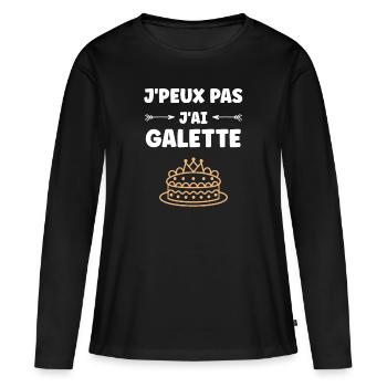 Pfannkuchen - Frauen Premium Bio Langarmshirt - Schwarz - Vorne - Julia (174cm)