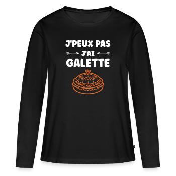 Pfannkuchen - Frauen Premium Bio Langarmshirt - Schwarz - Vorne - Julia (174cm)