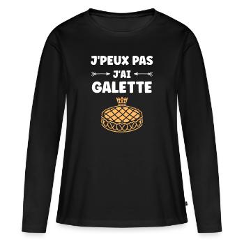Pfannkuchen - Frauen Premium Bio Langarmshirt - Schwarz - Vorne - Julia (174cm)