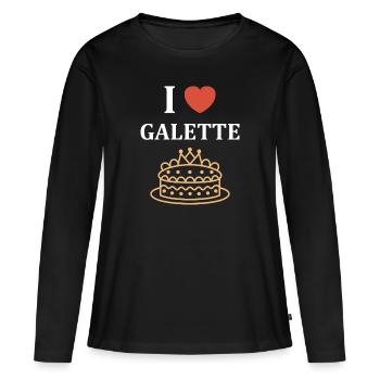 Pfannkuchen - Frauen Premium Bio Langarmshirt - Schwarz - Vorne - Julia (174cm)