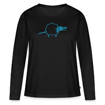 Loup déguisé en mouton - T-shirt manches longues Premium bio Femme - noir - Devant - Julia (174cm)