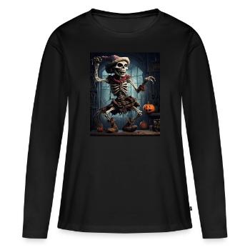 Troll-Vogelscheuche in einem Spukhaus, Halloween - Frauen Premium Bio Langarmshirt - Schwarz - Vorne - Julia (174cm)