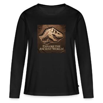 ERKUNDEN SIE DIE ANTIKE - Frauen Premium Bio Langarmshirt - Schwarz - Vorne - Julia (174cm)