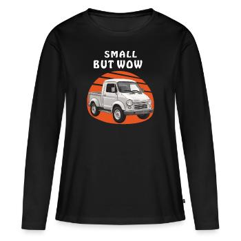 AUTO MIKRO SMALL BUT WOW - Frauen Premium Bio Langarmshirt - Schwarz - Vorne - Julia (174cm)
