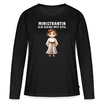 ALTAR BOY I SERVE IN STYLE - Women's Premium Organic Long Sleeve Shirt - black - Front - Julia (174cm)