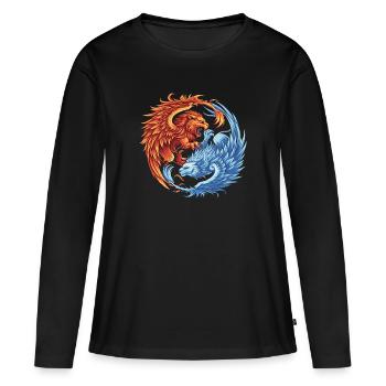 ÉQUILIBRE DE VIE - T-shirt manches longues Premium bio Femme - noir - Devant - Julia (174cm)
