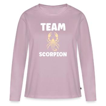 scorpion - T-shirt manches longues Premium bio Femme - rose poudré - Devant - Julia (174cm)