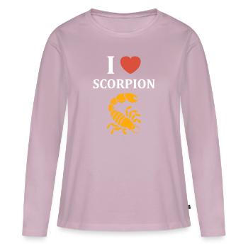 scorpion - T-shirt manches longues Premium bio Femme - rose poudré - Devant - Julia (174cm)