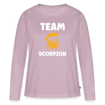 scorpion - T-shirt manches longues Premium bio Femme - rose poudré - Devant - Julia (174cm)