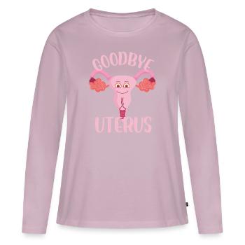 Goodbye Uterus Hysterectomy Surgical Menopause - Frauen Premium Bio Langarmshirt - Altrosa - Vorne - Julia (174cm)