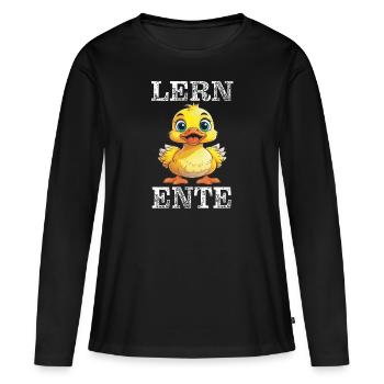 APPRENDRE LE CANARD - T-shirt manches longues Premium bio Femme - noir - Devant - Julia (174cm)