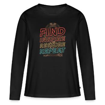 Trouver le juke-box rétro Inspire Restore Repeat - T-shirt manches longues Premium bio Femme - noir - Devant - Julia (174cm)
