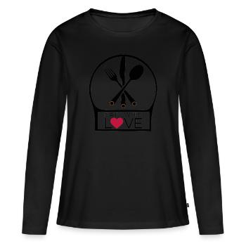 FORKS AND KNIVES AND SPOONS - Women's Premium Organic Long Sleeve Shirt - black - Front - Julia (174cm)
