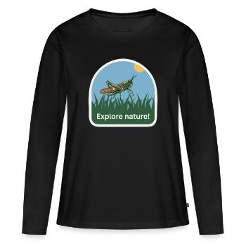 GRASSHOPPER - Women's Premium Organic Long Sleeve Shirt - black - Front - Julia (174cm)