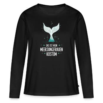 C’est mon costume de sirène - T-shirt manches longues Premium bio Femme - noir - Devant - Julia (174cm)