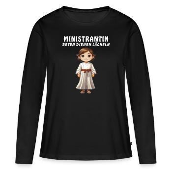 ALTAR SERVER PRAYING SERVING SMILE - Women's Premium Organic Long Sleeve Shirt - black - Front - Julia (174cm)