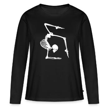 Gymnastique Skeleton Acrobatie Os du crâne Gymnaste - T-shirt manches longues Premium bio Femme - noir - Devant - Julia (174cm)