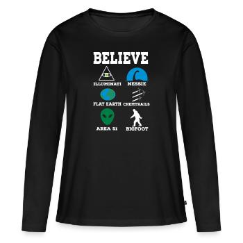 Conspiration - T-shirt manches longues Premium bio Femme - noir - Devant - Julia (174cm)